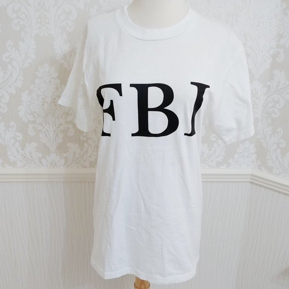 Black and White FBI T-Shirt Tee - Picture 2 of 3